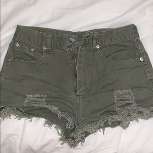 Jean shorts green